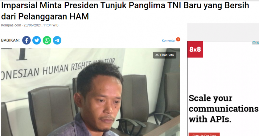 Imparsial Minta Presiden Tunjuk Panglima TNI Baru yang Bersih dari Pelanggaran HAM