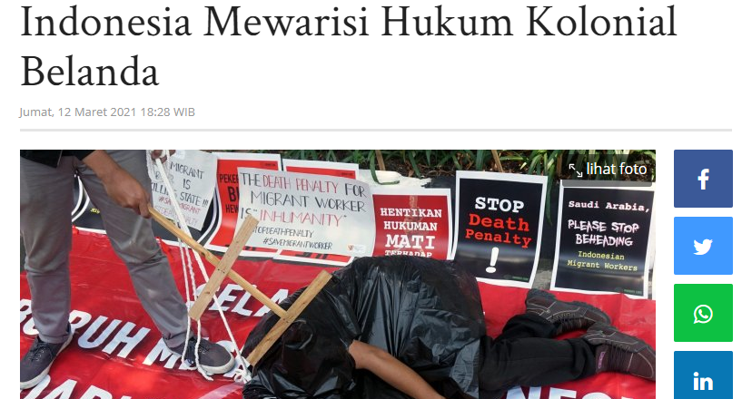 Imparsial: Penerapan Hukuman Mati di Indonesia Mewarisi Hukum Kolonial Belanda